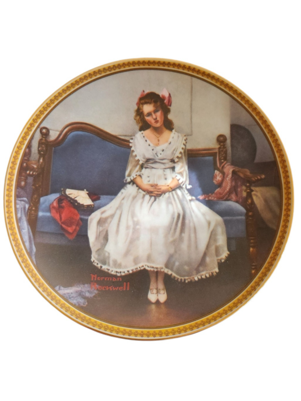 Vintage Norman Rockwell Knowles Collector's Plate “Waiting At The Dance”